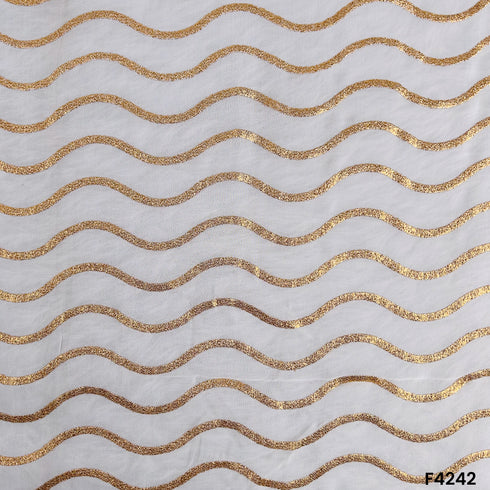 Dyeable Zari Embroidered Georgette Fabric- F4242